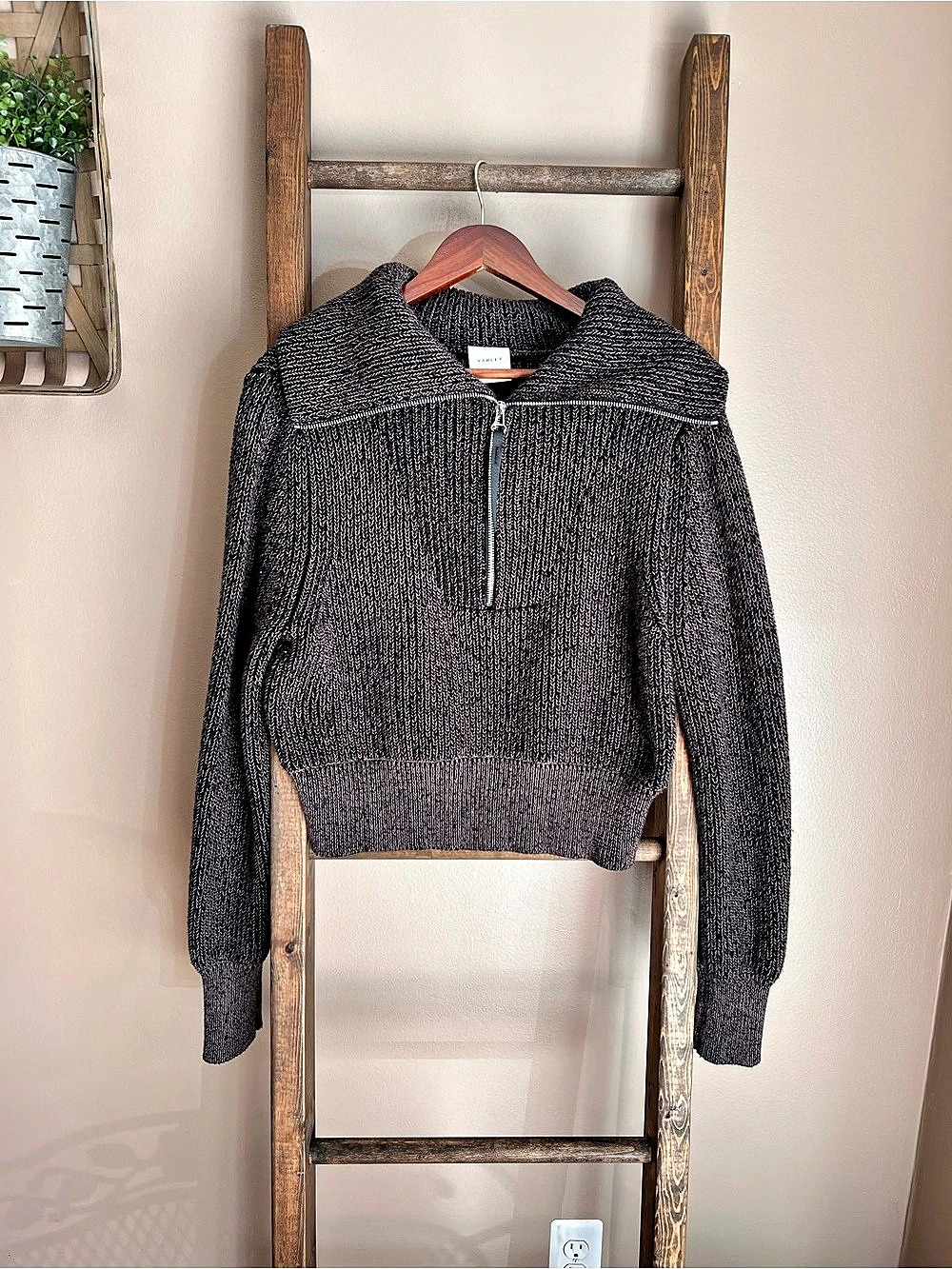 Varley Mentone Quarter-Zip Cotton Sweater Size Small
